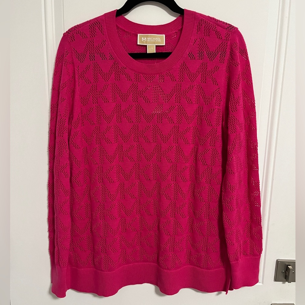 NWT - Michael Kors Women’s MK Logo Mesh Sweater - Size L